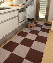 ワタナベ工業 国産タイルカーペット 吸着ぴたマット ループ 4枚組 45X45cm グリーン