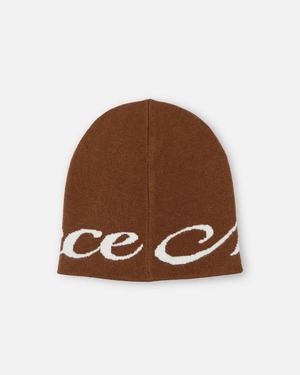 MLVINCE / script logo beanie brown