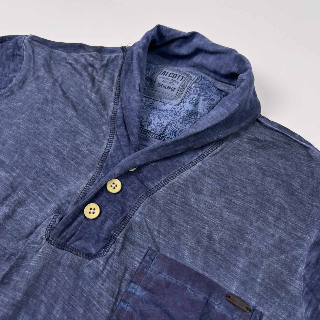 ALCOTT アルコットショールカラー風 ヘンリーネック 半袖Tシャツ カットソー サイズ XL /メンズ