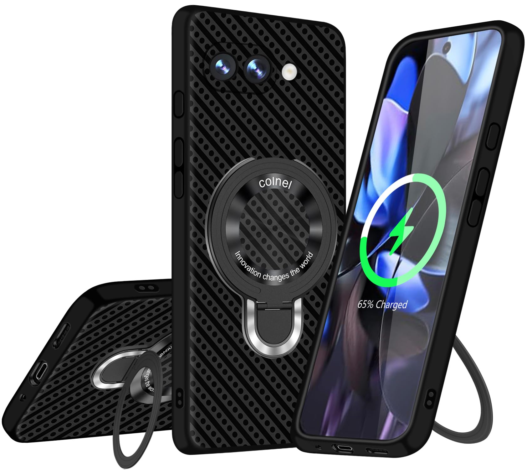 Google Pixel 9a ケース tpu MagSafe対応 リング付き スタンド機能 ピクセル9A カバー 多機能スタンド リング マグネット搭載 縦横両対応 隠し収納式 米軍MIL規格 耐衝撃 薄型 超軽量 全面保護 指紋なし 黄変なし 手触り良い 傷に強い マグネティック ストラップホール付き車載対応 Pixel 9A スマホケース
