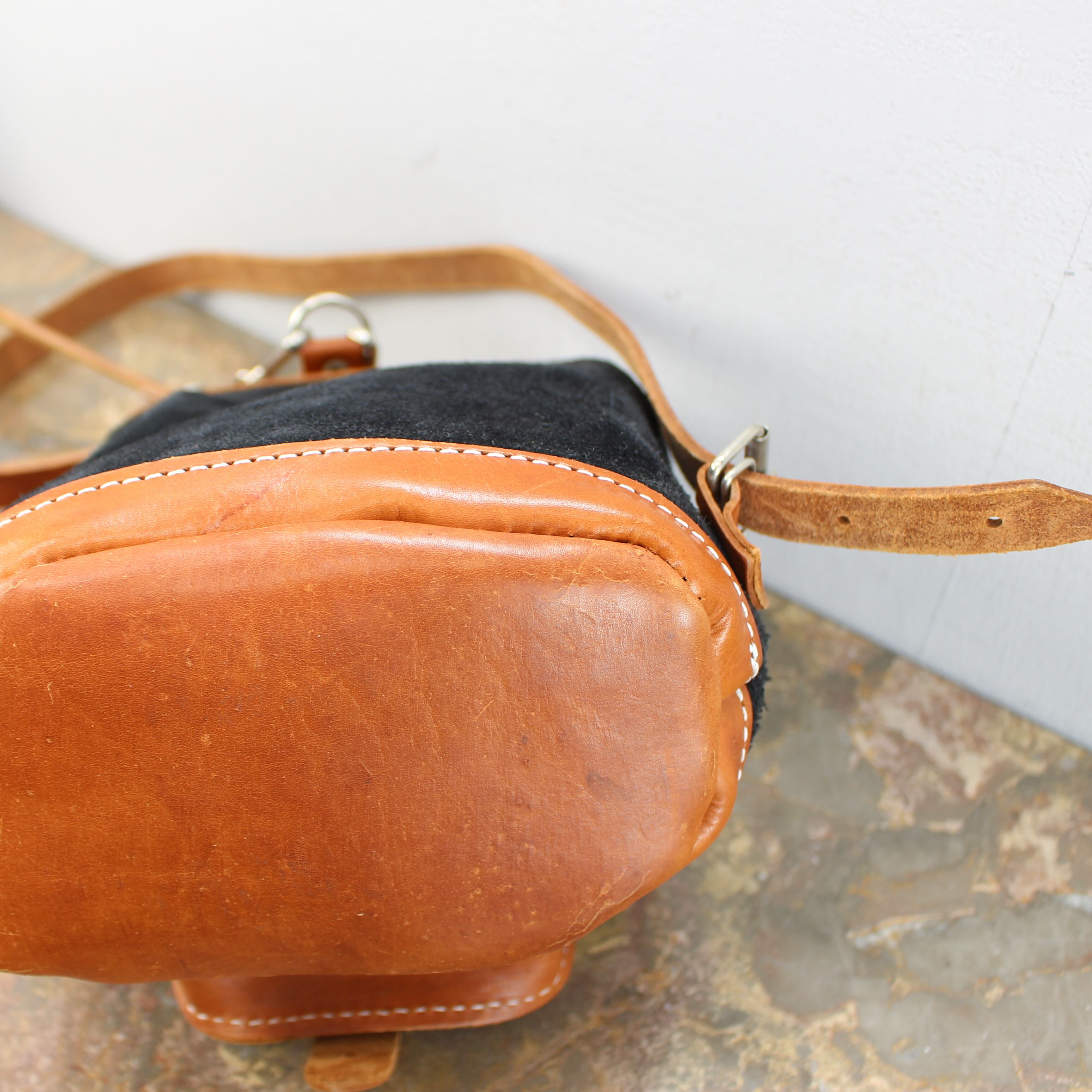 RETRO VINTAGE LEATHER MINI RUCK SUCK/レトロ古着レザーミニリュック