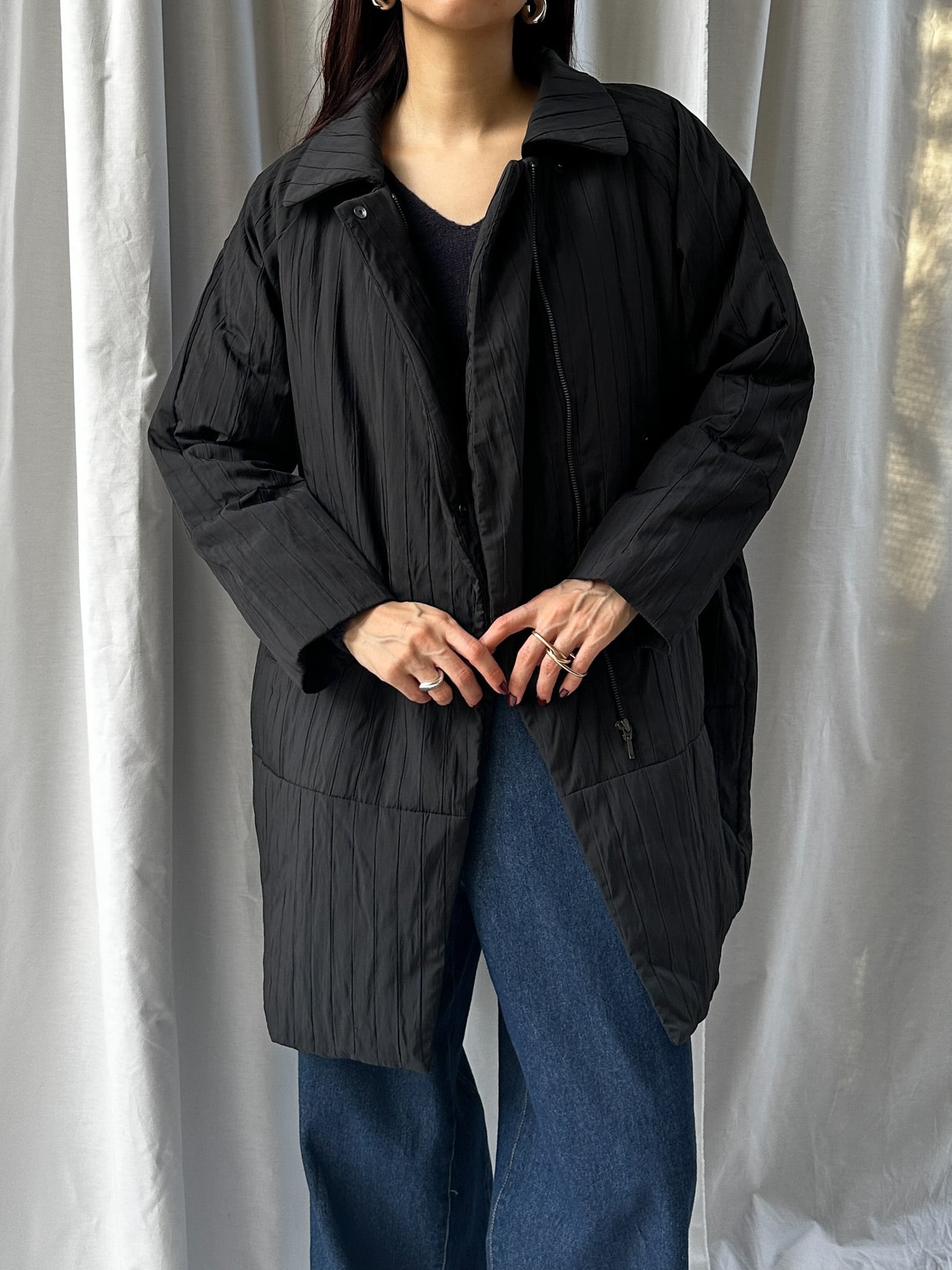JQ STRIPED STANDCOLLAR COAT(ｼﾞｬｶﾞｰﾄﾞｽﾄﾗｲﾌﾟｽﾃﾝｶﾗｰｺｰﾄ）【5546091