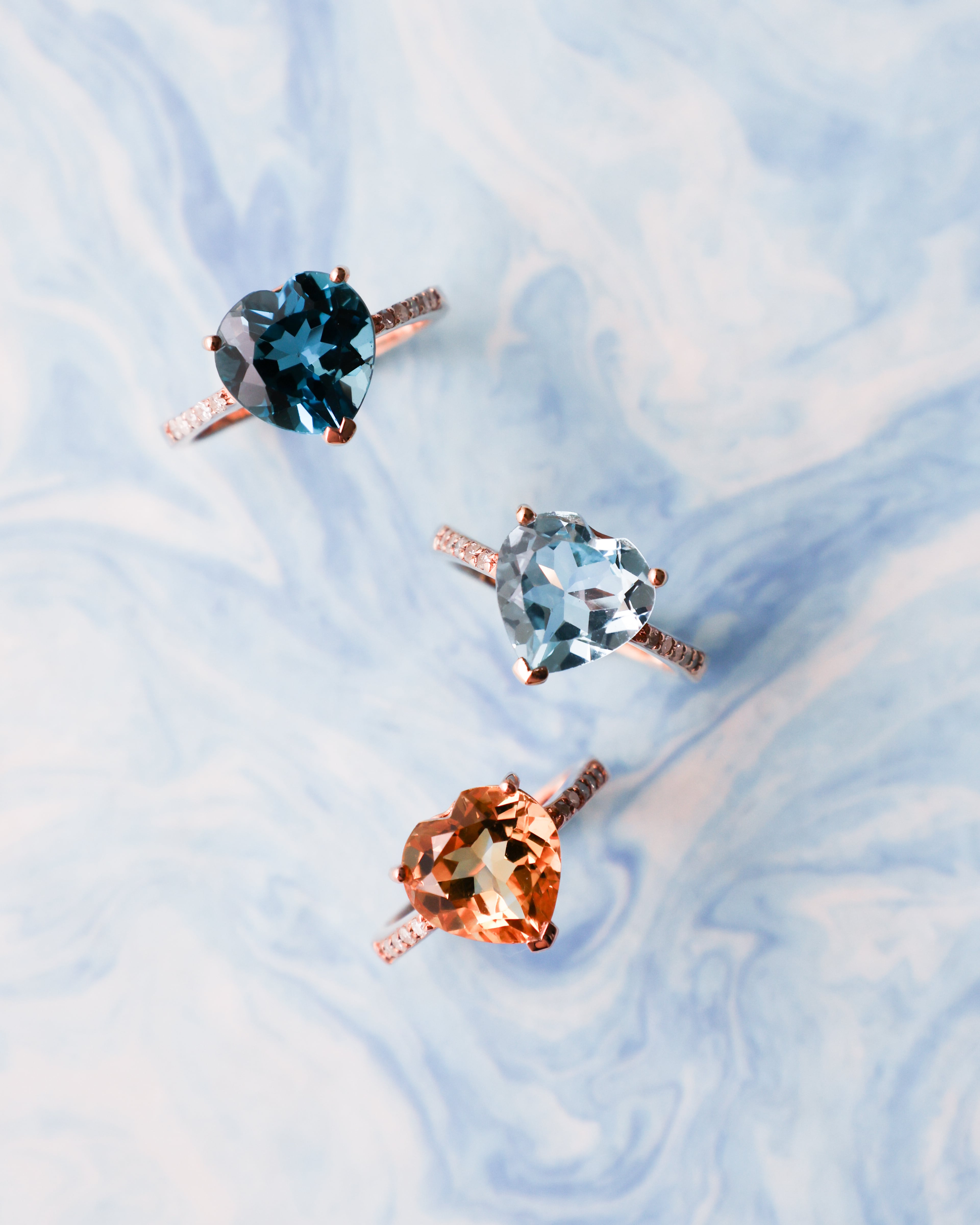 シトリン ダイヤモンド ハートシェイプリング | ＜天然石ジュエリー