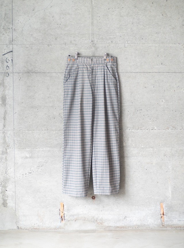 "Errecinque" 1970s deadstock Plaid trousers