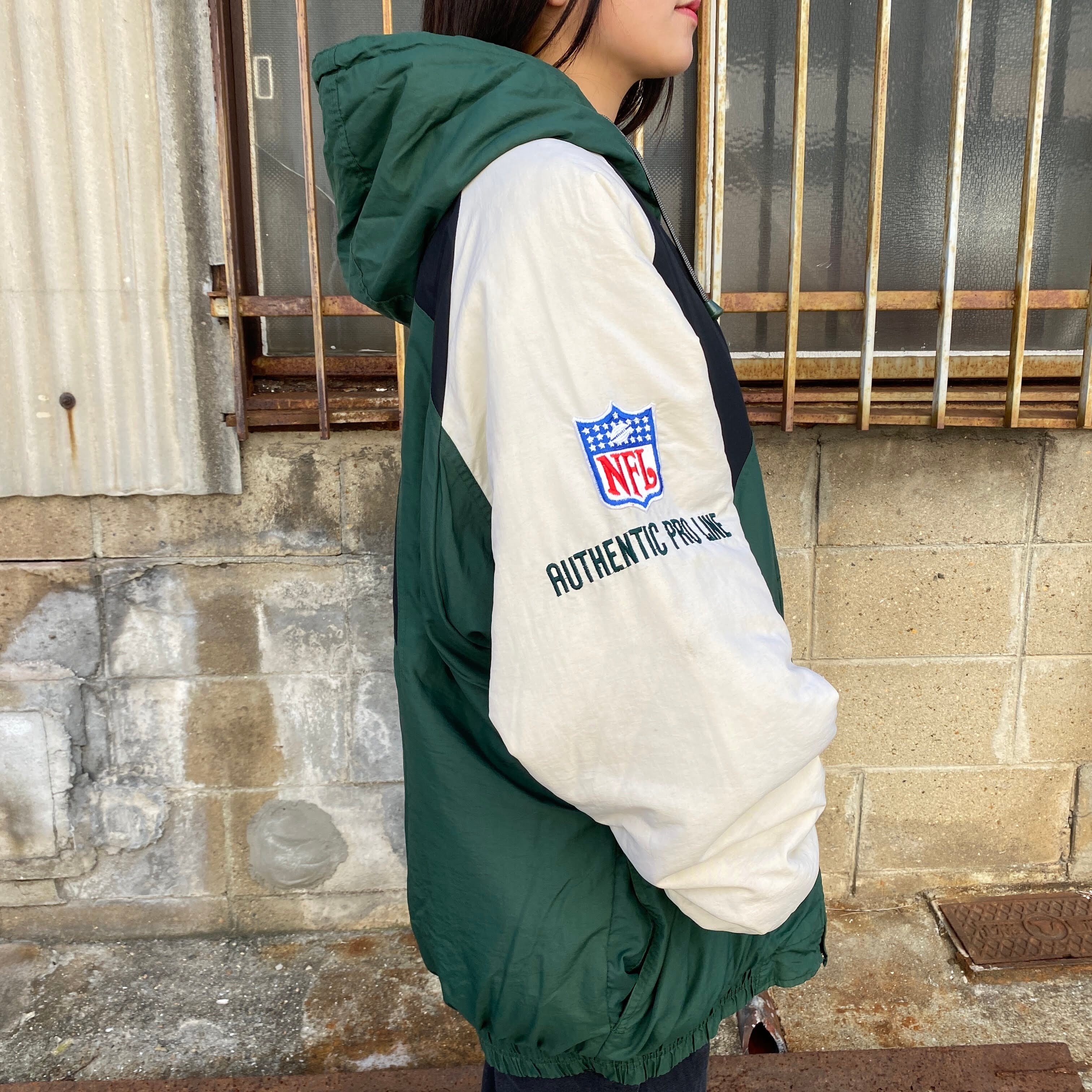 ビッグサイズ NFL PACKERS パッカーズ 刺繍 中綿 スタジャン ナイロン 