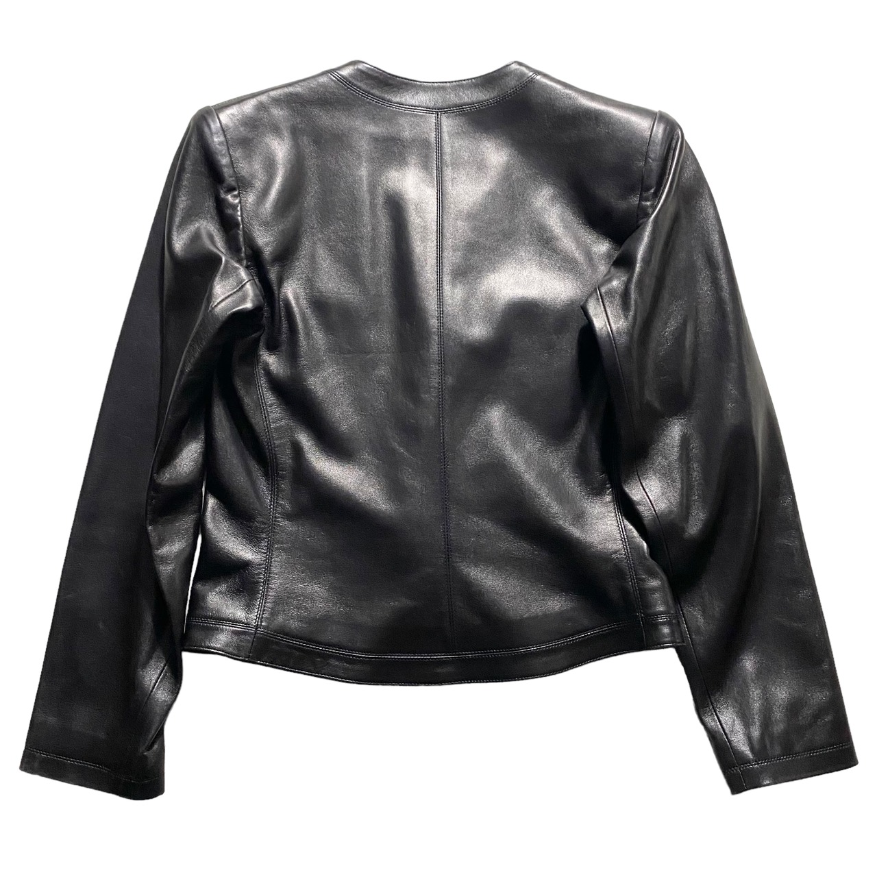 vintage YVES SAINT LAURENT RIVE GAUCHE no-collar leather jacket