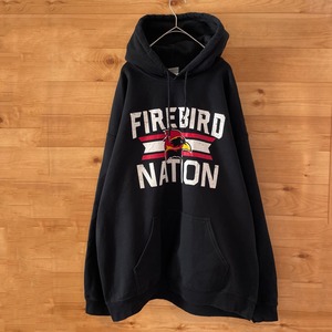 【GILDAN】ロゴプリント FIREBIRD NATION スウェット パーカー プルオーバー フーディー XL ビッグシルエット US古着