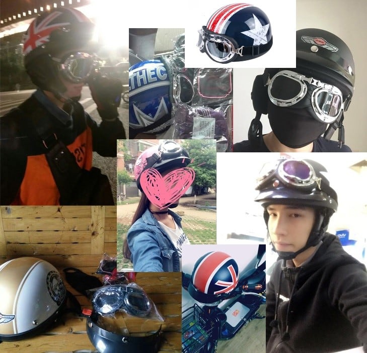 F-160 American ハーフヘルメット ゴーグル付【F-160】半キャップ