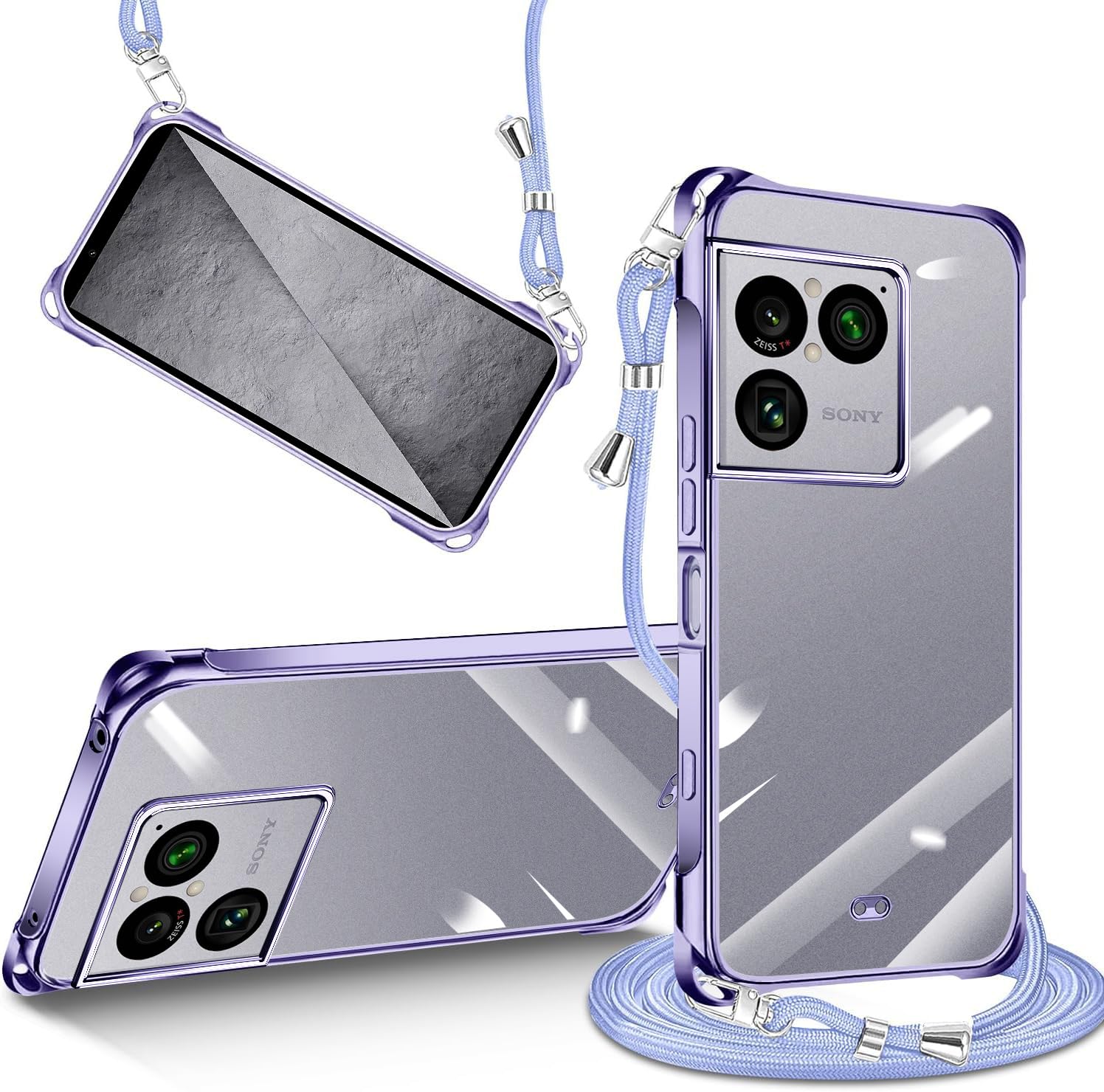 tuulaasii For Xperia 1 VIII 用 ケース クリア ショルダー エクスペリア 1 VIII 肩掛け 縄掛け TPU