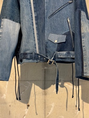 CHILDREN OF THE DISCORDANCE / チルドレンオブザディスコーダンス / DISNYJK-001/VINTAGE DENIM PATCHWORK W RIDERS JACKET / ライダースジャケット
