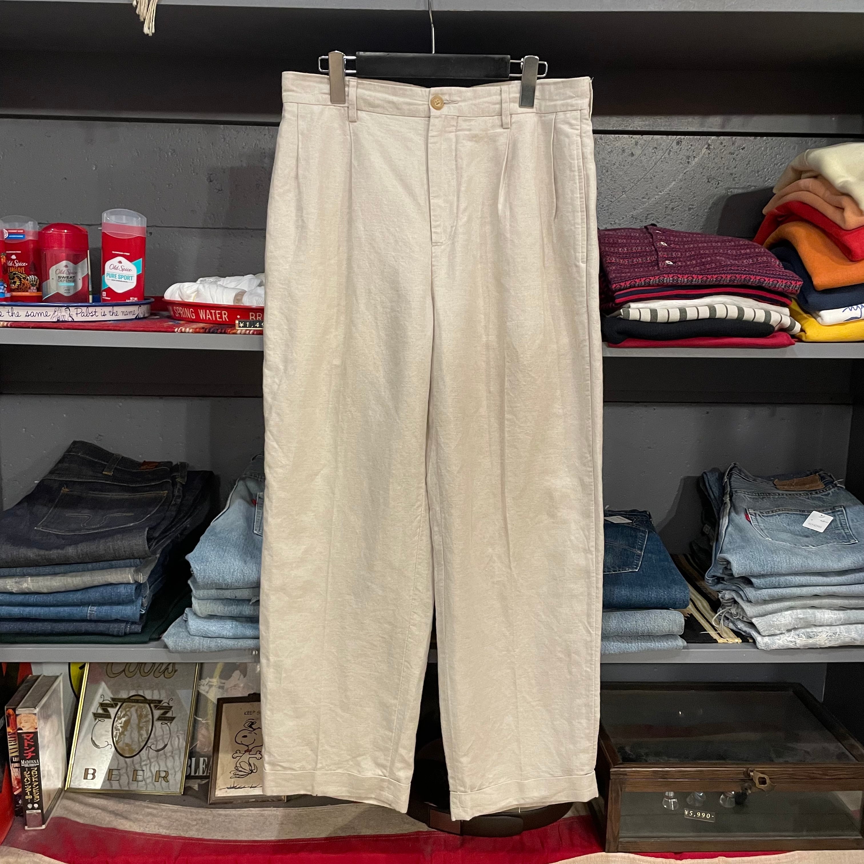 90s J.CREW 2 Tuck Linen Slacks | VOSTOK