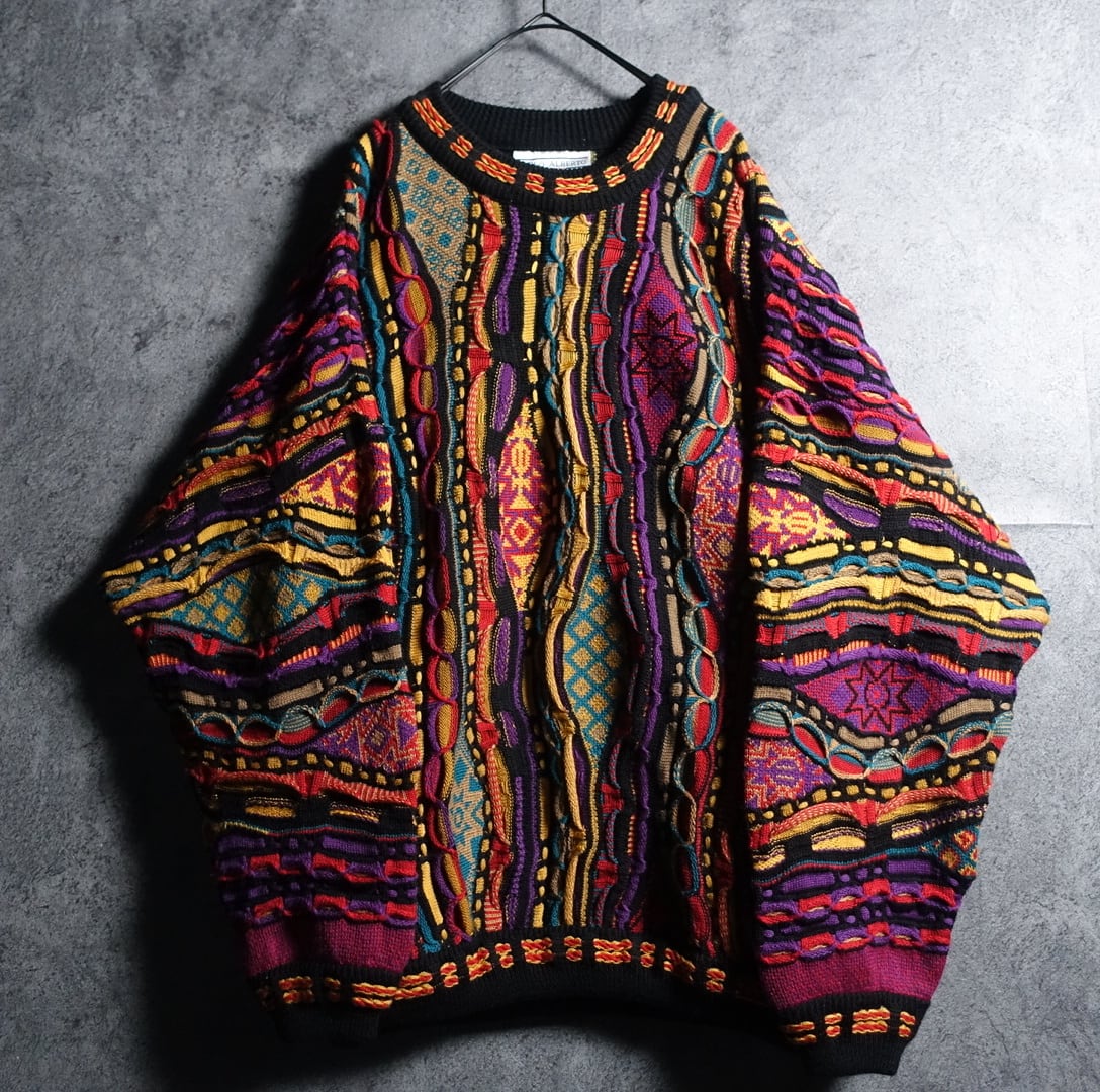 90s “CARLO ALBERTO” Multicolor 3D Design Knit