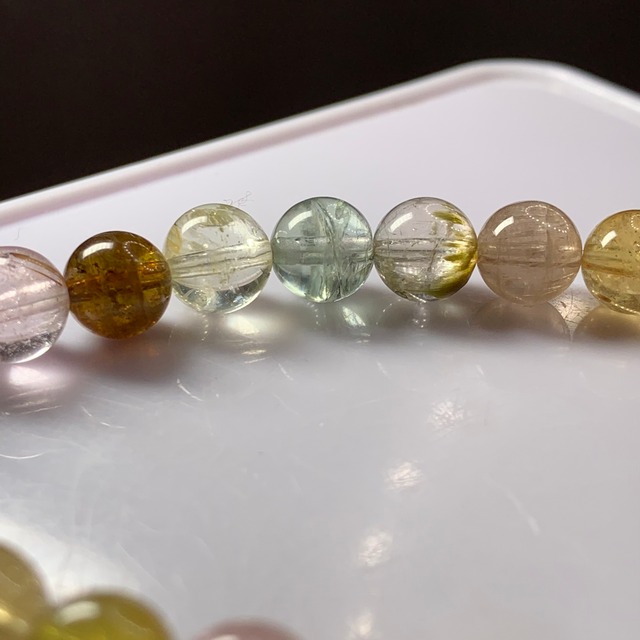N.透明度有☆多彩な色合いトルマリンブレスレット