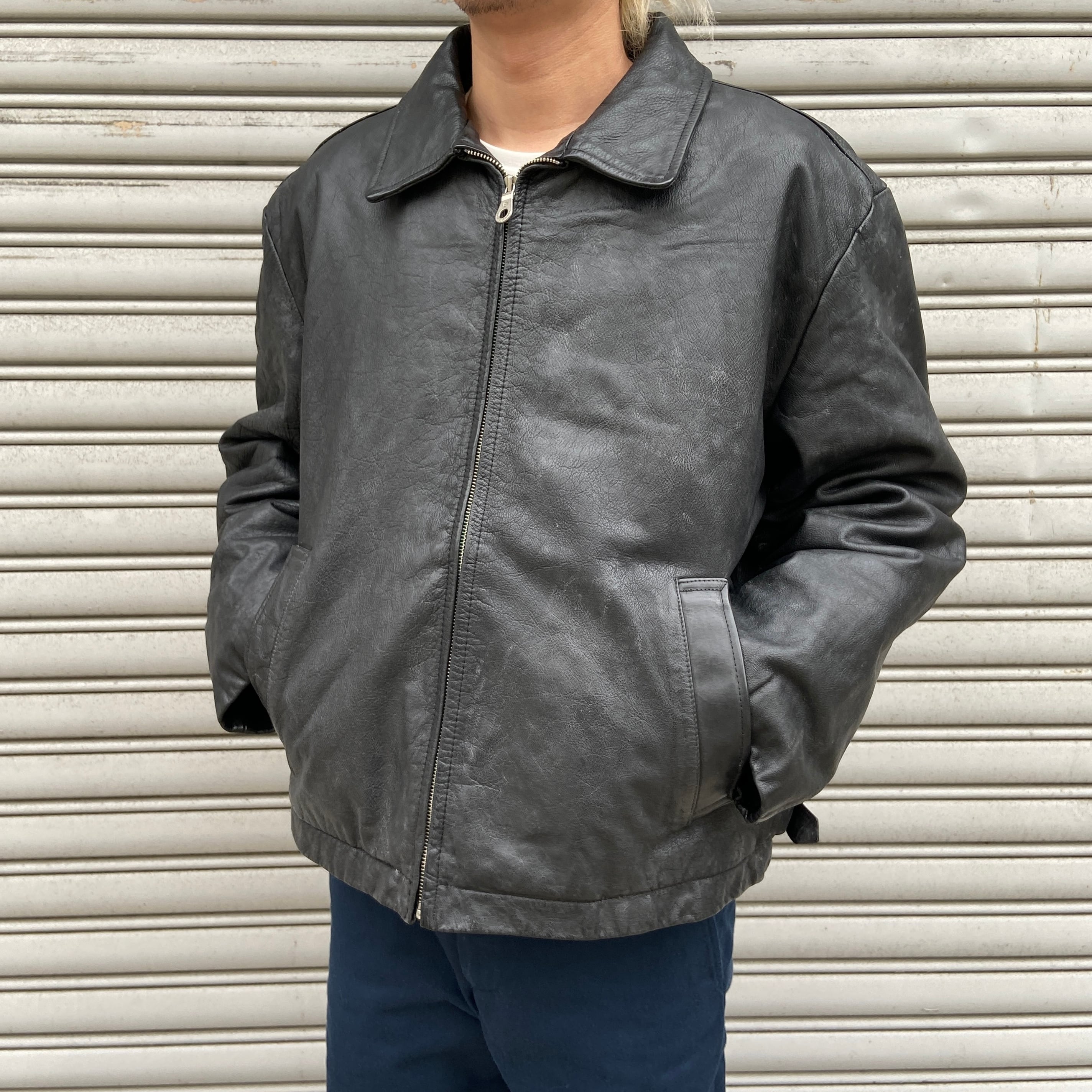 90s バナナリパブリック バナリパ レザージャケット 本革 ブラック L