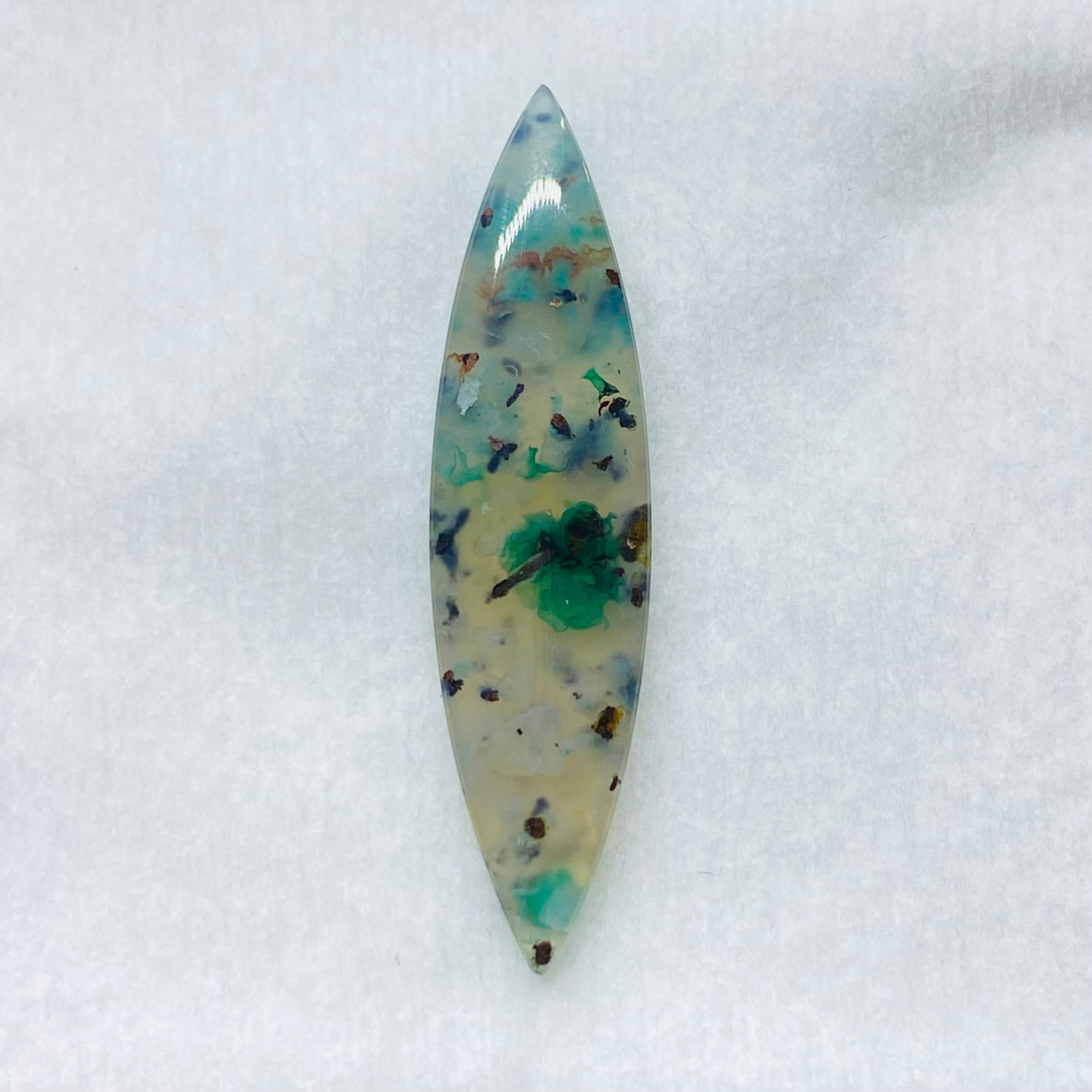 水中花　クリソコラ、自然銅入りアゲート