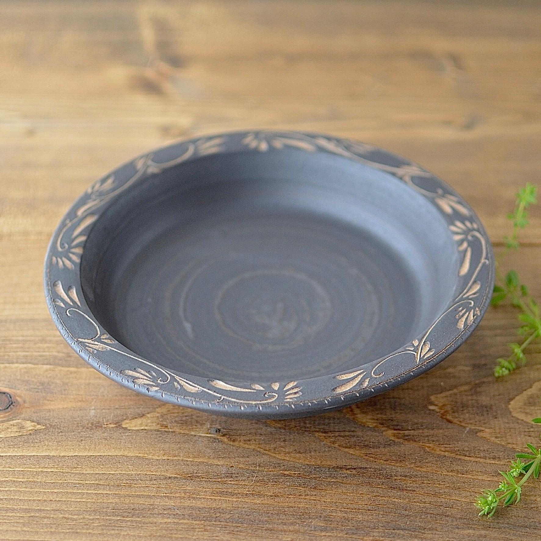 沖縄 やちむん金城陶器深皿 金城陶芸〉5寸絵皿×2枚セット-沖縄やちむん