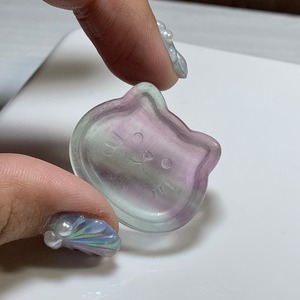 13.可愛い猫顔☆フローライト猫皿