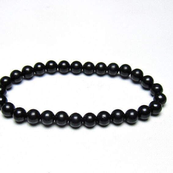 シュンガイト ブレスレット 6mm 一点物 メール便可 111-49661