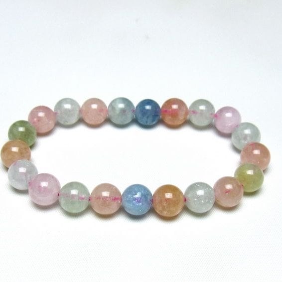 ミックスカラーベリル ブレスレット 9mm 一点物 メール便可 [M便 1/10] 111-48857