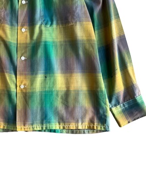 Vintage 70s Brent open collar ombre check shirt