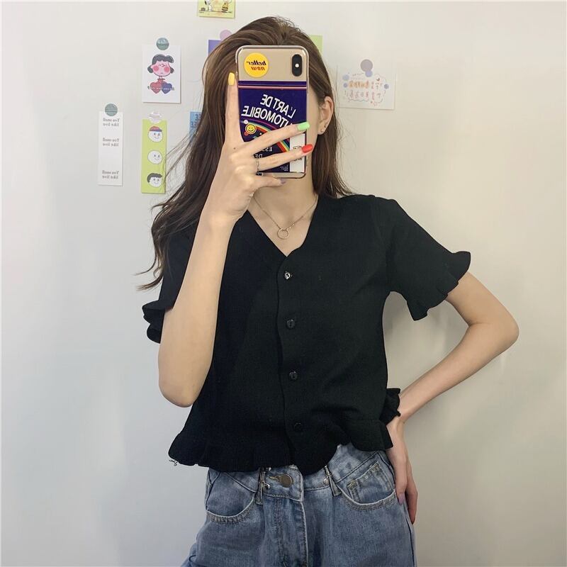 ホワイトショートセーター サマー薄手カーディガンVネックドレス 夏物 1号婦人93147786162