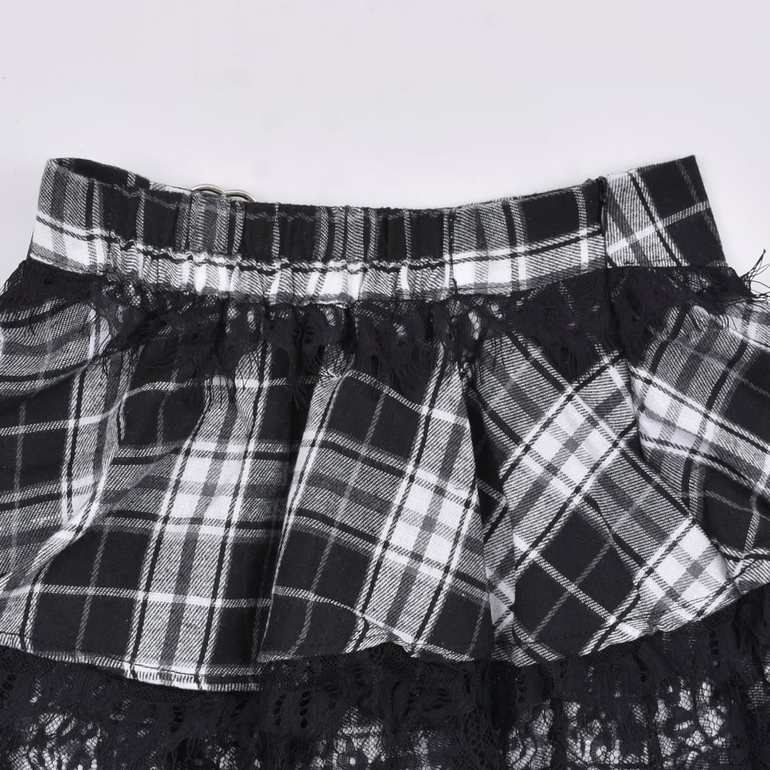 10/6新着】サイドハートベルト レースチェックスカート | VOLCAN&APHRODITE
