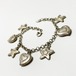 Vintage 925 Silver ♡ ☆ Charm Bracelet Made In Italy