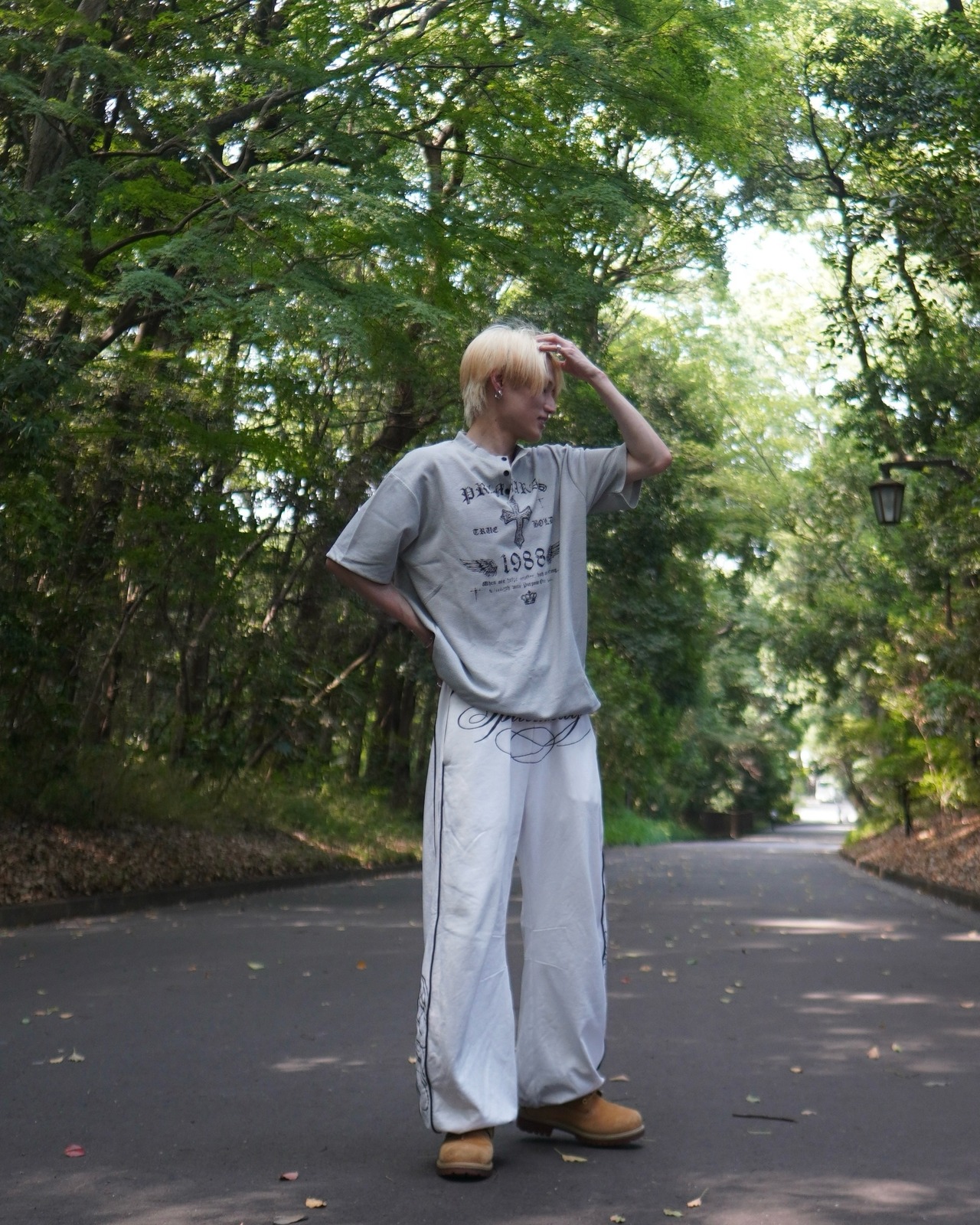 primaras×kinmedaiコラボ2弾ワッフルTee／グレー