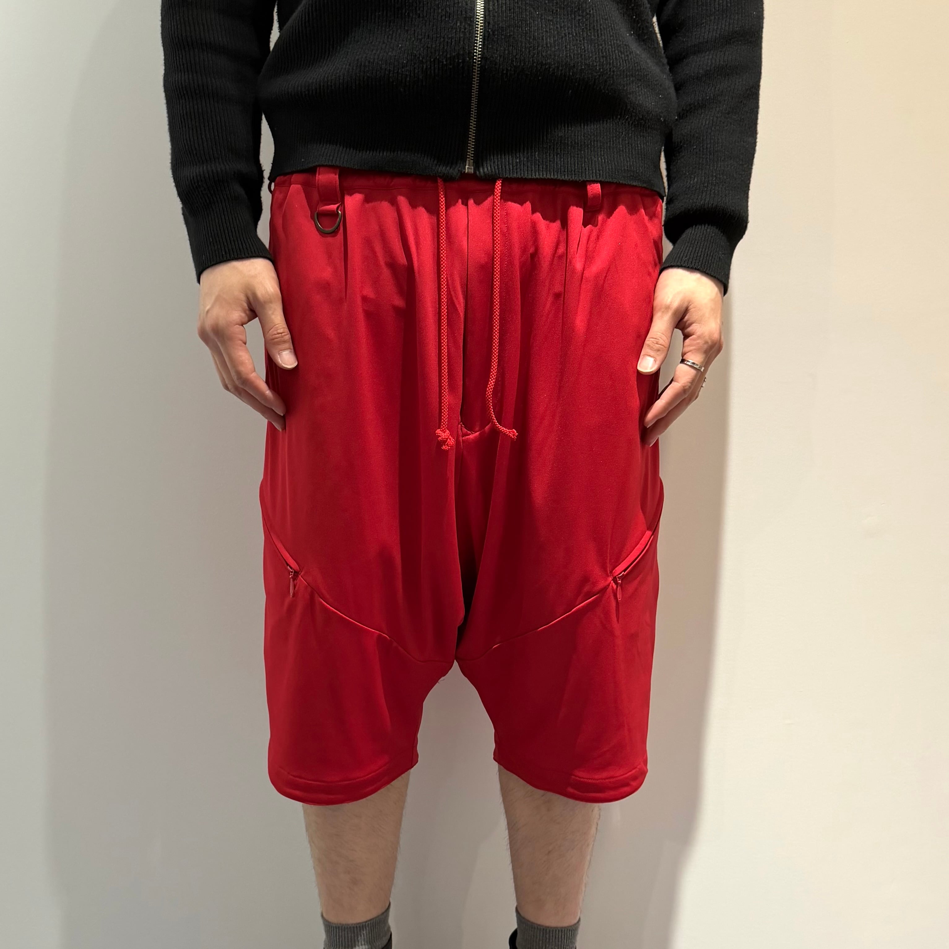 Y’s ワイズ ヨウジヤマモト ベロアサルエルパンツ日本製 サイズ2 M S'YTE サルエル ワイド ショートパンツ レッド サイト ヨウジヤマモト