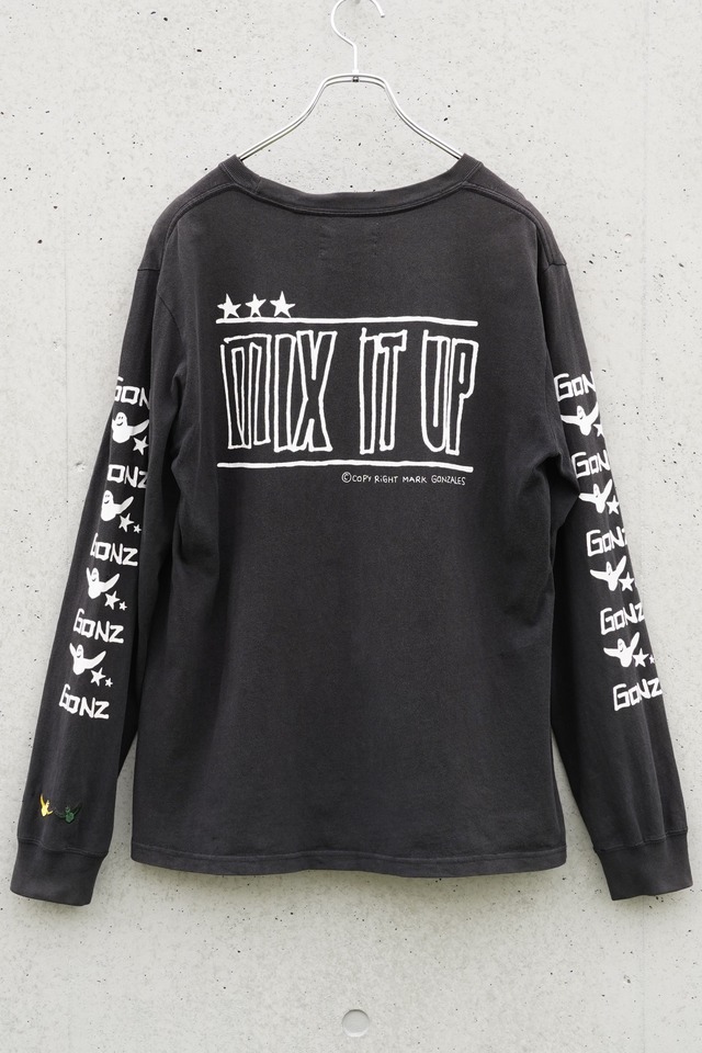 Mark Gonzales × BASE CONTROL “MIX IT UP” Long Sleeve T-Shirt / Faded Black / L