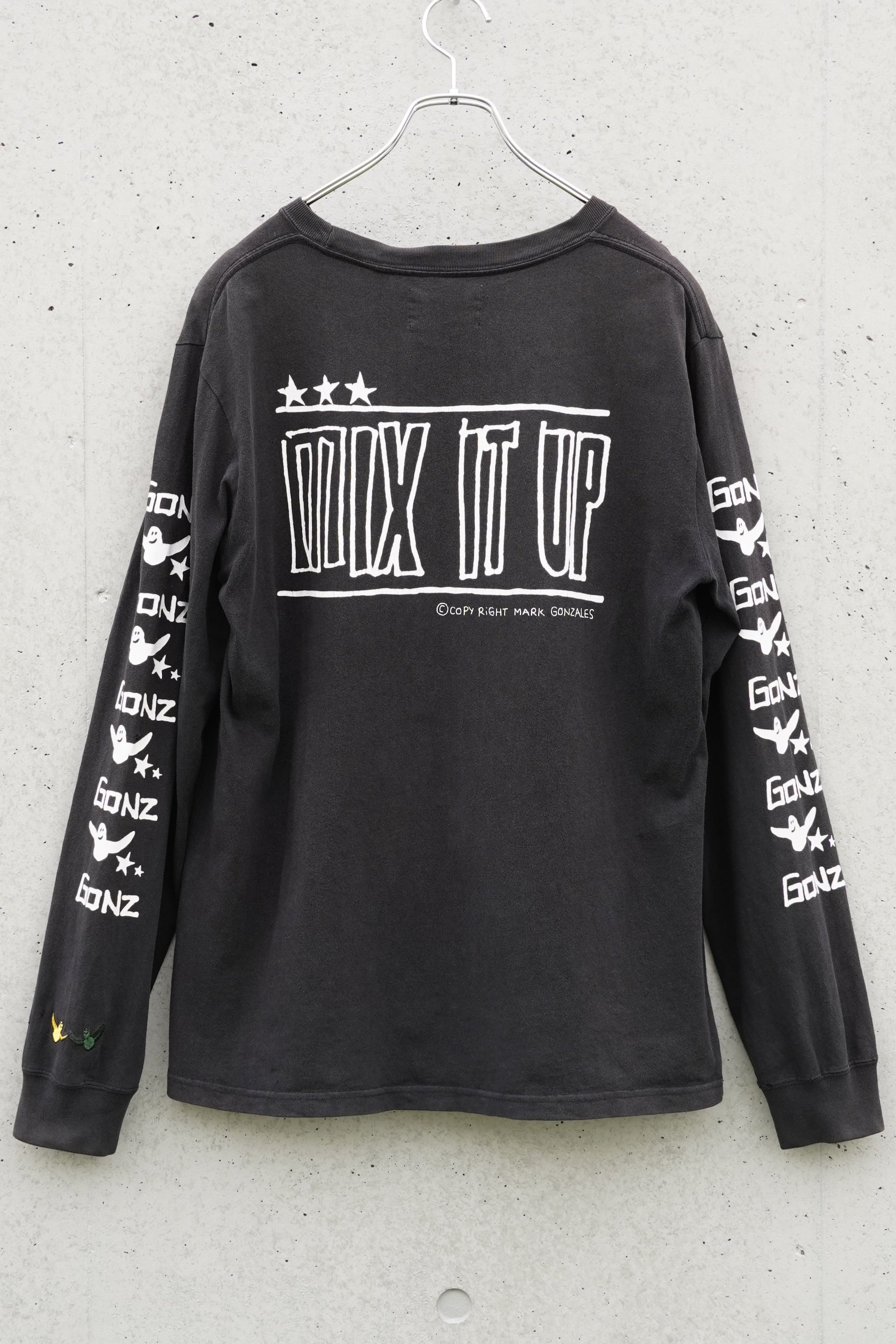 Mark Gonzales × BASE CONTROL “MIX IT UP” Long Sleeve T-Shirt / Faded Black / L
