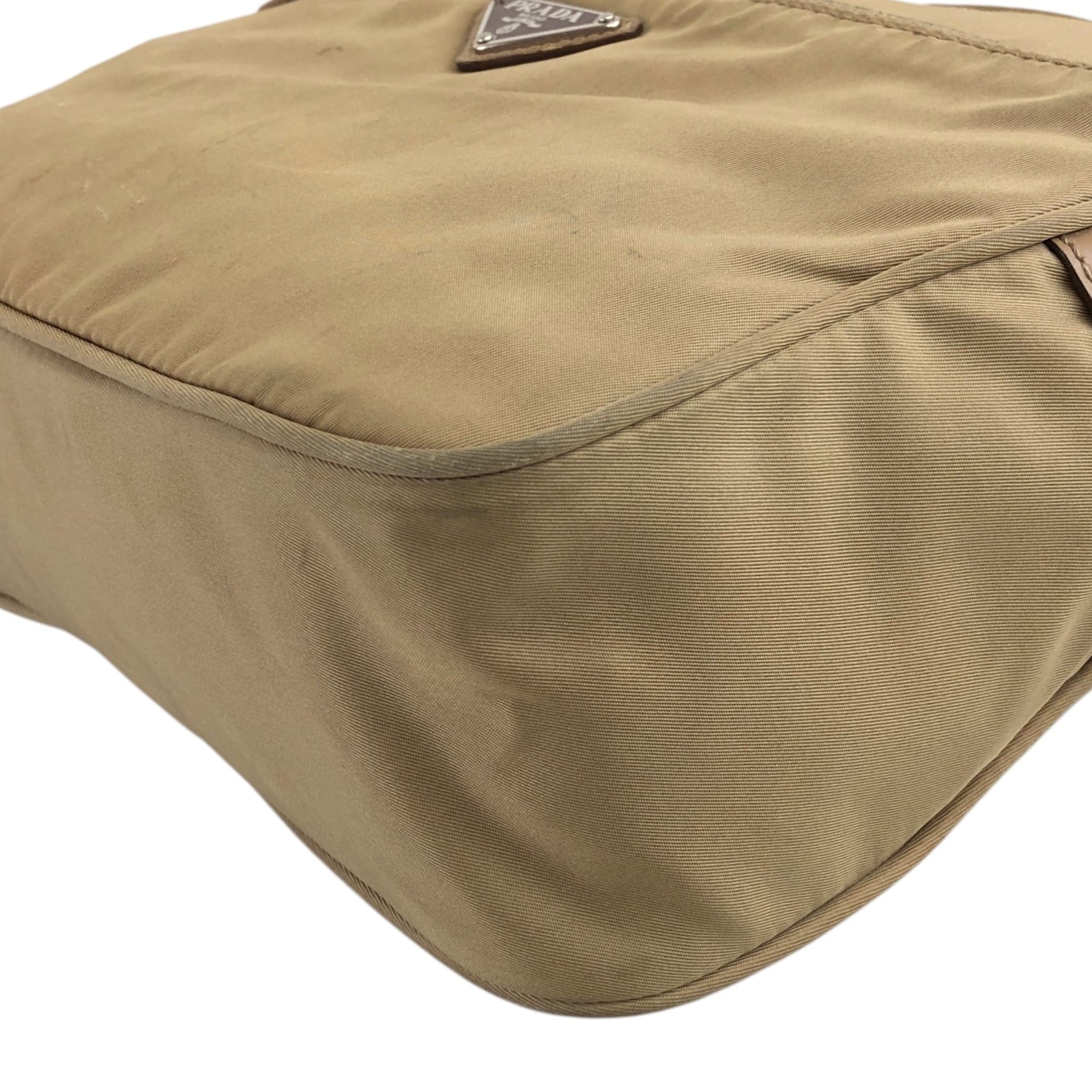 PRADA プラダ ショルダーバッグ ベージュ トライアングルロゴ ナイロン