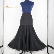 社交ダンス 衣装 スカート ブラック系 チャコット Chacott 無地 シンプル 黒 チュール レッスン 練習 伸縮 ストレッチ 日本製 上品 高級感 オールブラック シック