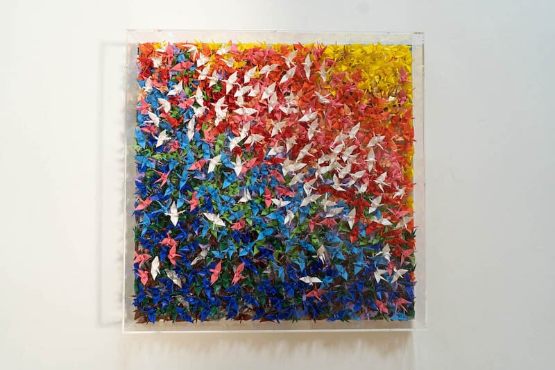 UNTITLED No,17 (千 Sen) / 千羽鶴の抽象画シリーズ 現代アート作品
