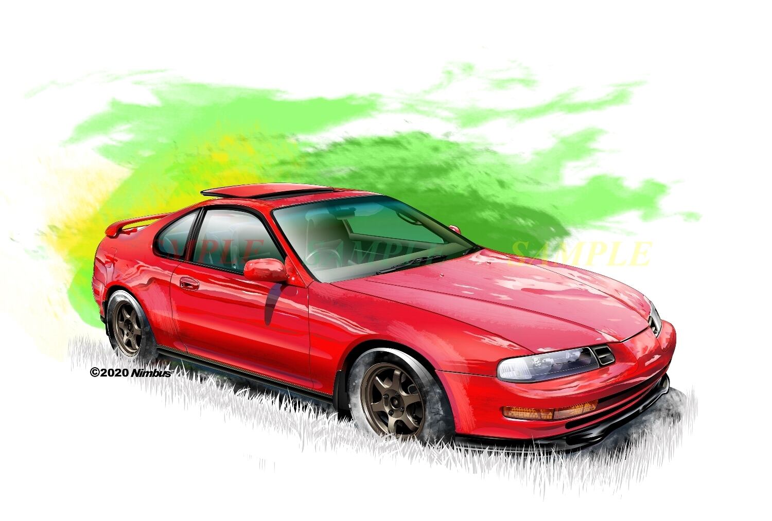 額入りイラスト】HONDA PRELUDE BA8 1991 01 | nimbus GARAGEs