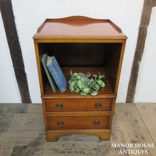 昭和レトロ カリモク 電話台 小引き出し 家具 インテリア ローズブラウン