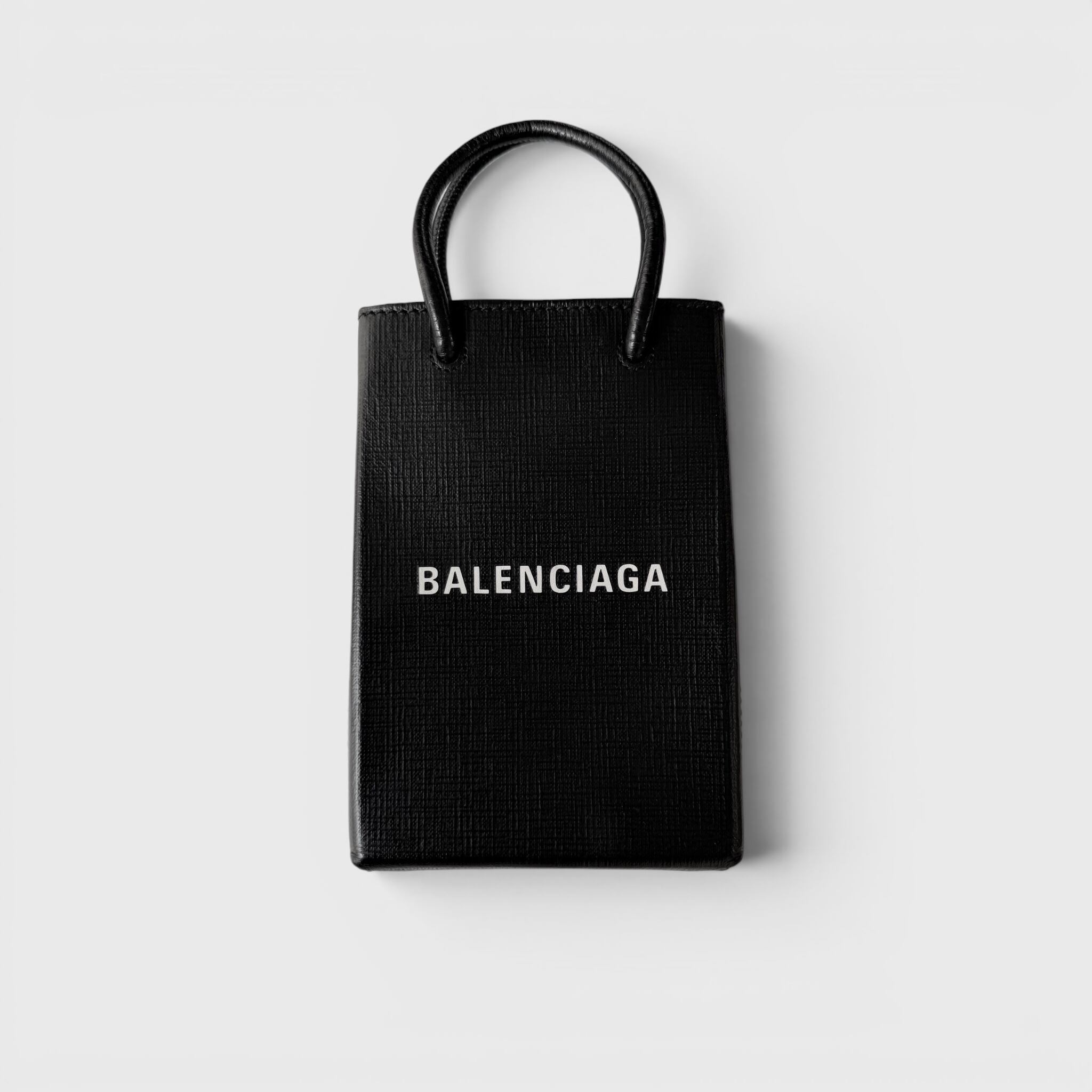 BALENCIAGA ショッピング フォンホルダー ブラック | BRAND RESORT