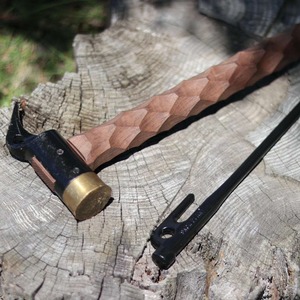 [koto-outdoor] ウォールナット ハンマー 真鍮 キャンプ アウトドア ペグ テント