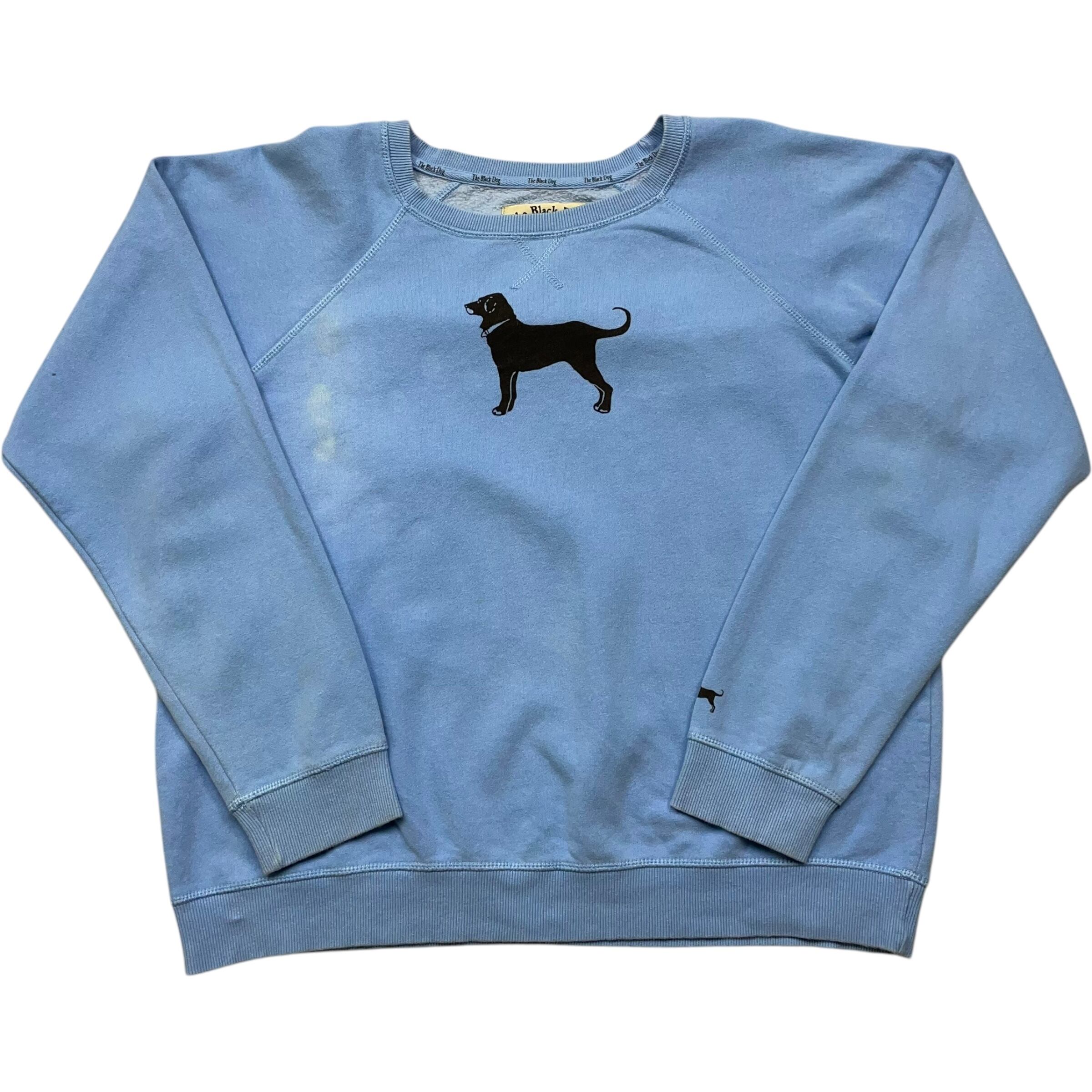 《L》 The Black Dog スウェット プリント ラグラン ライトブルー no.5191