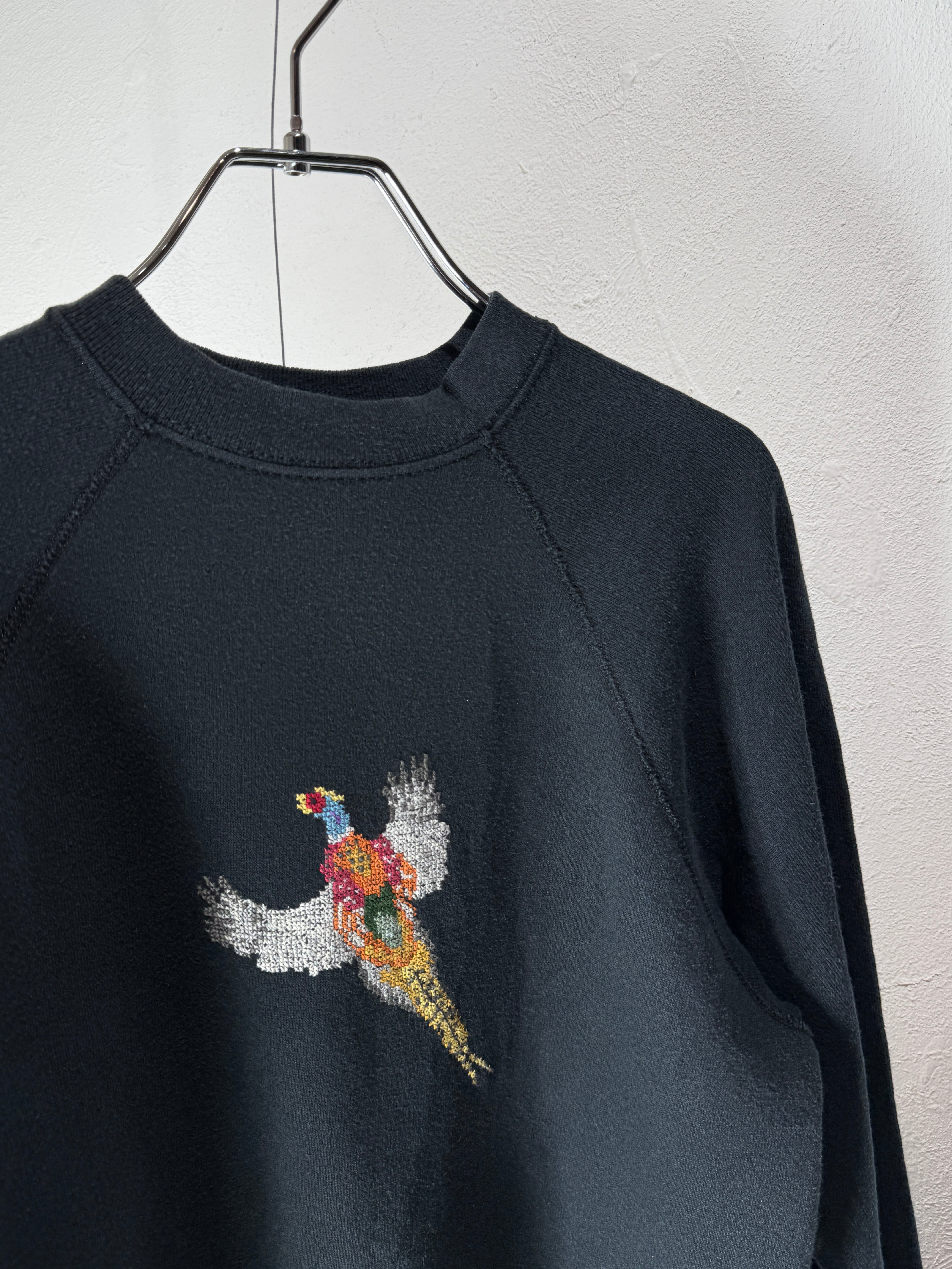 90’s USA Made “Pheasant” Cross Stitch Embroidery Sweatshirt