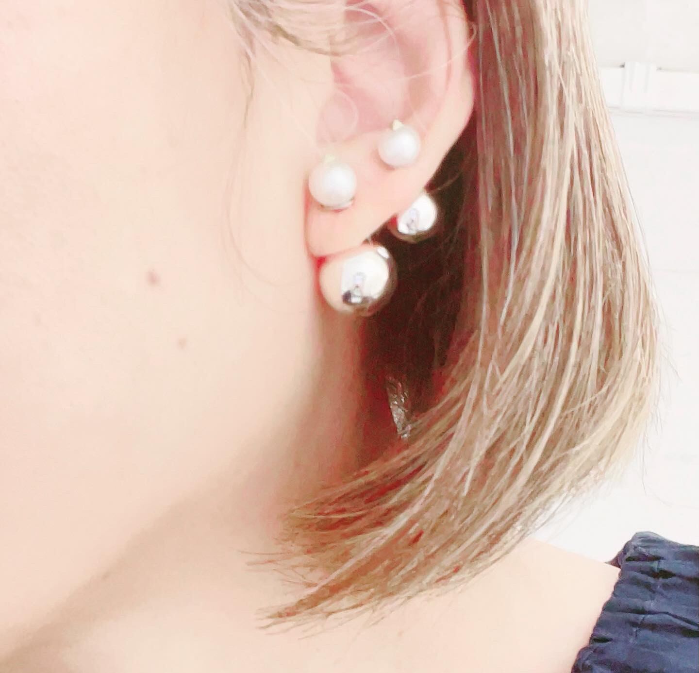 お値下げしました PEAQ ノンホールピアス パール シルバー お値下げしました PEAQ ノンホールピアス パール シルバー