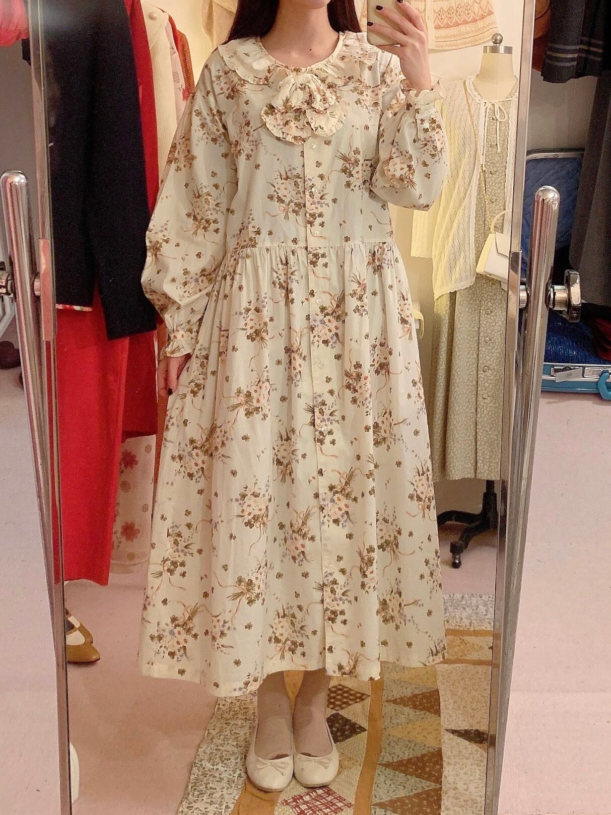 marguerite bouquet frill cotton one-piece