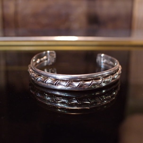 Mexican 925 Sterling Silver Twisted Bangle / メキシコ シルバー