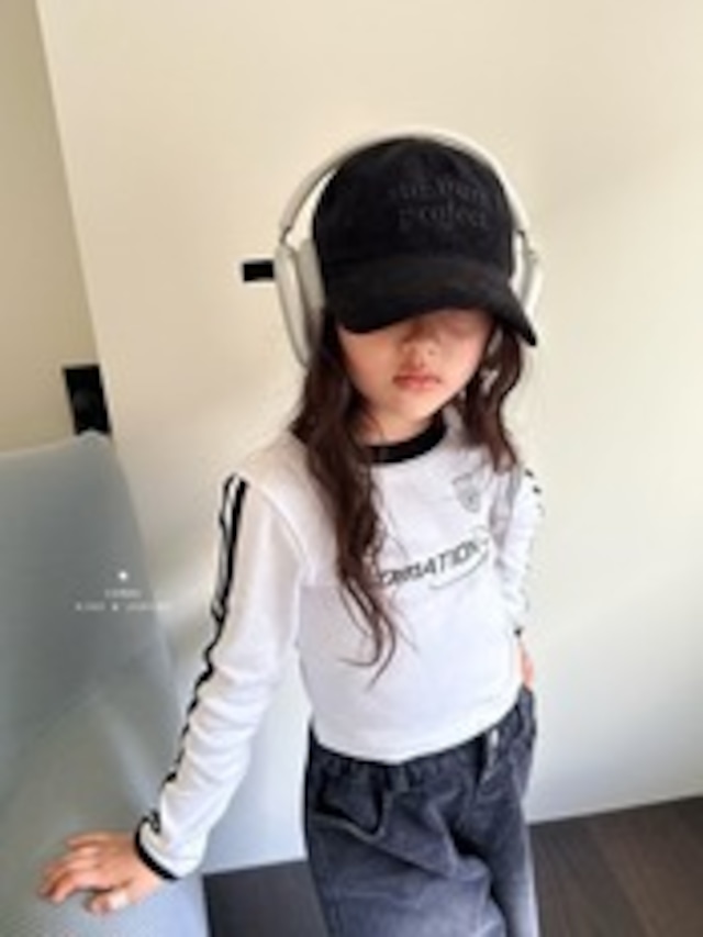 【予約】 comma バイカラー２ラインT  26autumn 韓国ブランド　キッズ　女の子　小学生　コンマ　韓国子供服　トレンド