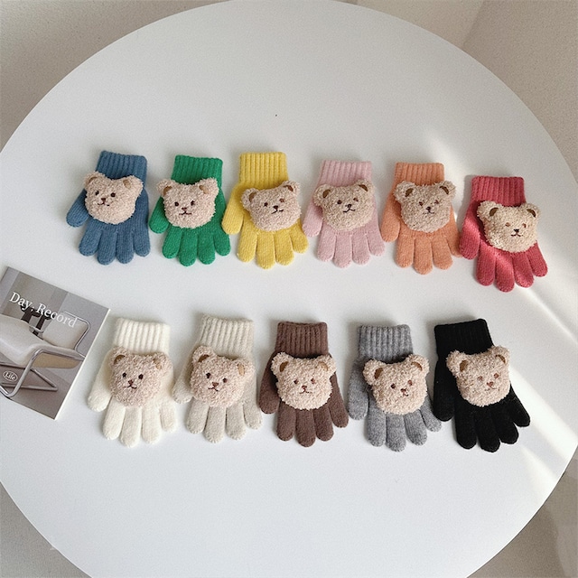 【GOODS】冬新作クマぬいぐるみあったかい手袋 全11色