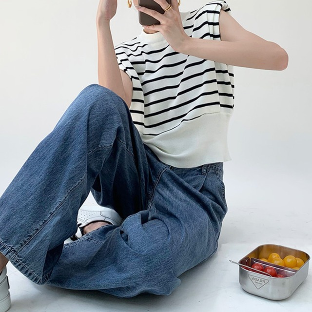 ショートボーダートップス　21636