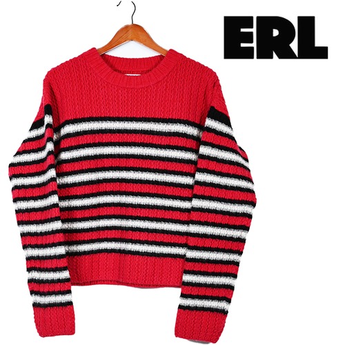 ERL /イーアールエル UNISEXSTRIPESCREWNECKSWEATER ERL05N009-1