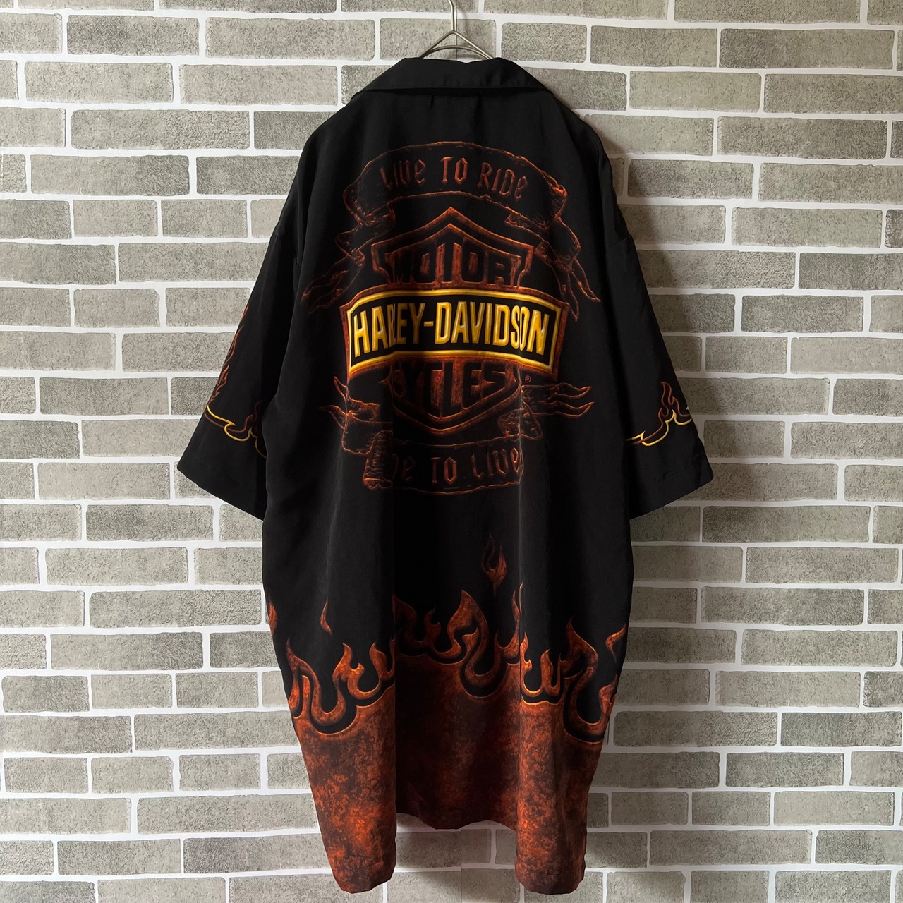 HARLEY-DAVIDSON ファイヤーパターンデザインシャツ＊ | 古着屋PENNY