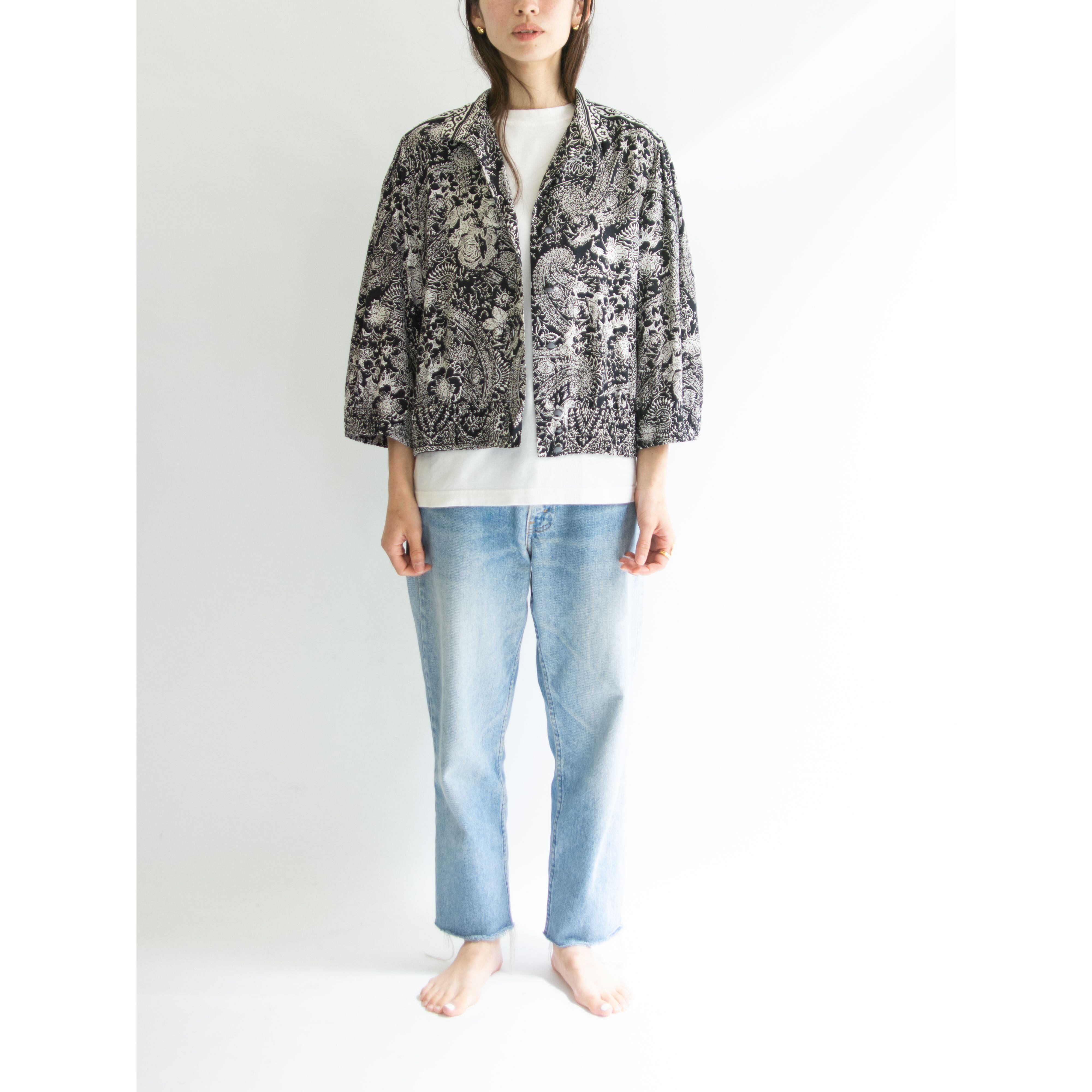 【Made in W.Germany】Printed viscose blouse（西ドイツ製 ヴィスコースプリントブラウス シャツジャケット）12c