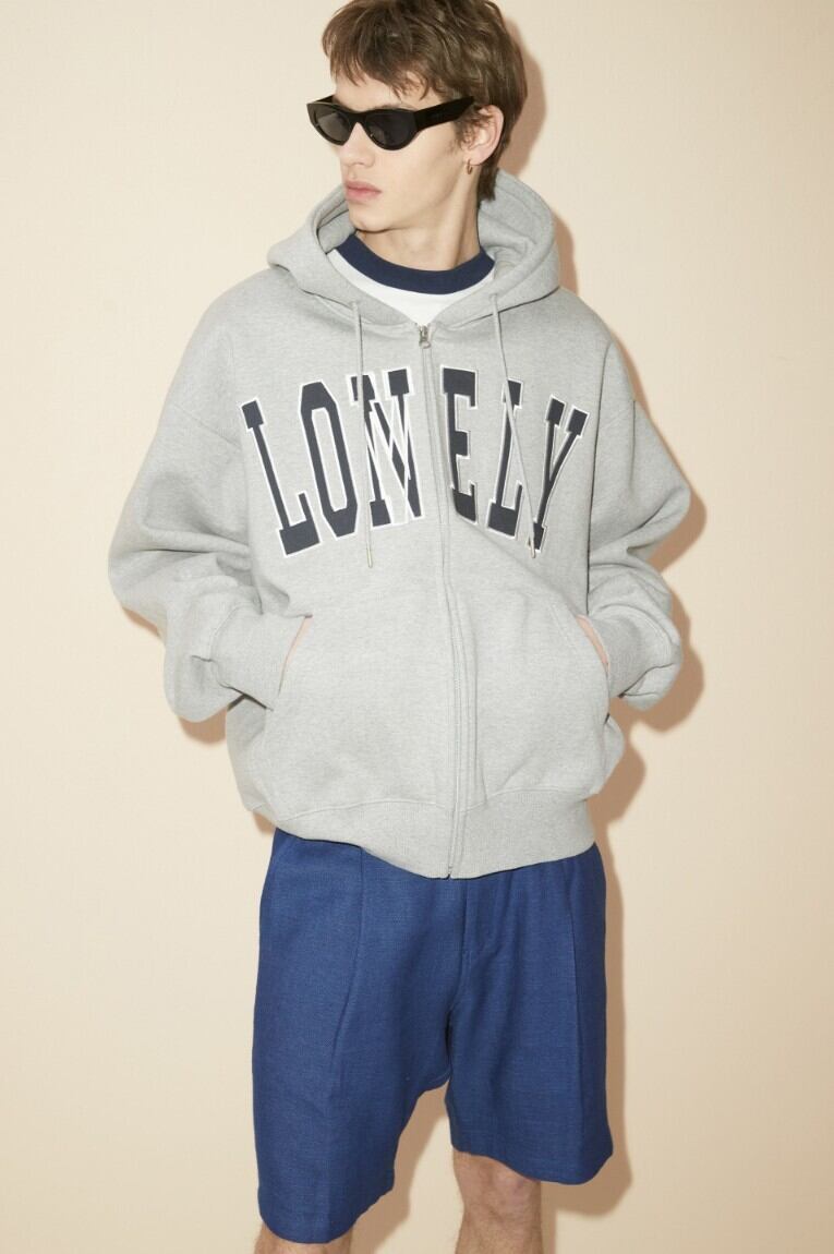 在庫少なめ!☆LE SSERAFIM チェウォン 着用!!【NOHANT】LONELY/LOVELY FLUFF HOODIE ZIP-UP GRAY NAVY | もごつ 在庫少なめ!☆LE SSERAFIM チェウォン 着用!!【NOHANT】LONELY/LOVELY FLUFF HOODIE ZIP-UP GRAY NAVY | もごつ
